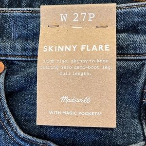 Madewell Skinny Flair Denim Jeans in 27 Petite NWT